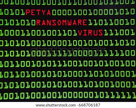 Binary Screen Background, Petya Virus