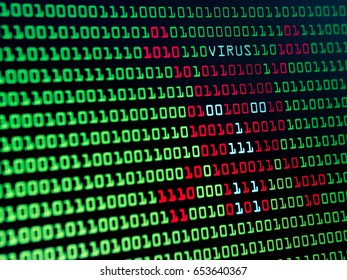 Binary with Skull Virus Screen Background