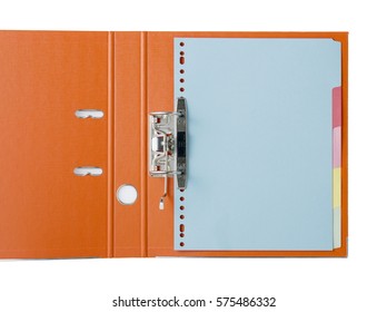 binder with empty sheet for copyspace, isolated