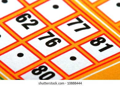 Bingo Card With Black Numbers