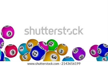 Bingo lotto game balls on the white background