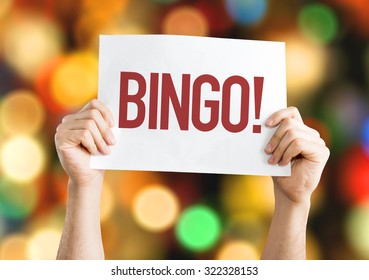 Bingo! placard with bokeh background