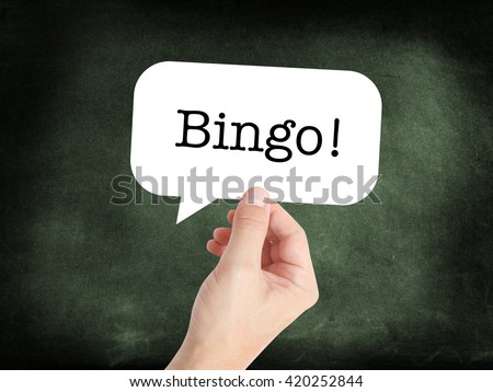 Bingo written on a speechbubble