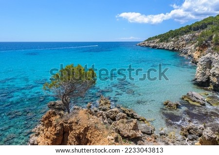 Binigaus Beach in southern Menorca Island, Spain