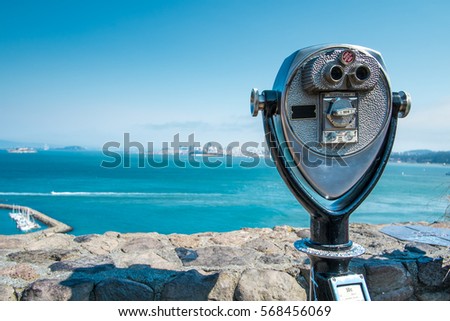 Binocular viewer of San Francisco bay
