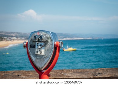 Binocular Viewfinder At The Beach Pier