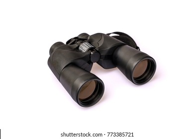 The Binoculars Isolated On White Background.