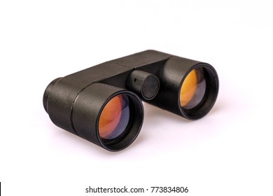 The Binoculars Isolated On White Background.