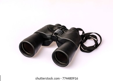 The Binoculars Isolated On White Background.