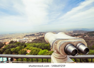 Binoculars For Sightseeing From The Highest Point Of The City