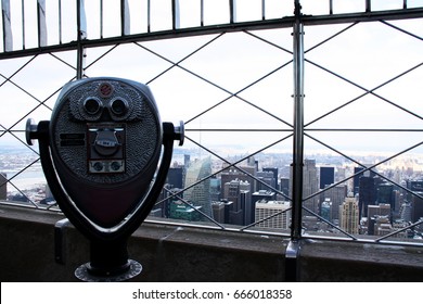 Good Old Empire State Building And Binoculars, Black And White.. Stock  Photo, Picture And Royalty Free Image. Image 4388942.