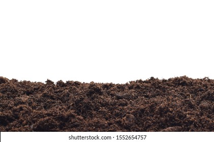 bio ground or soil substrate as frame or border isolated on white - Shutterstock ID 1552654757