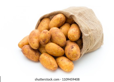 A Bio Russet Potato Isolated White Background.