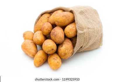 A Bio Russet Potato Isolated White Background.