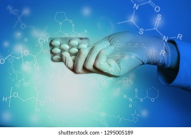 Biochemistry Biomedicine Concept Background With Polyethylene Glycol Formulas