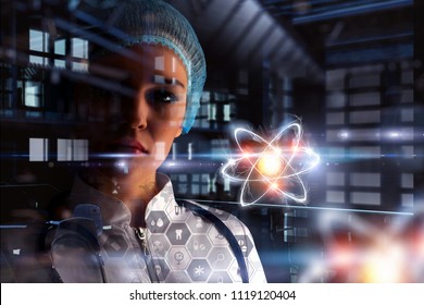 Biochemistry and technologies. Mixed media - Shutterstock ID 1119120404
