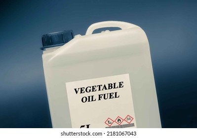 Biofuel In Chemical Lab In Glass Bottle Vegetable Oil Fuel