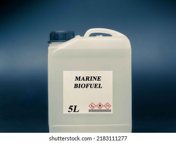 Biofuel In Chemical Lab In Glass Bottle Marine Biofuel