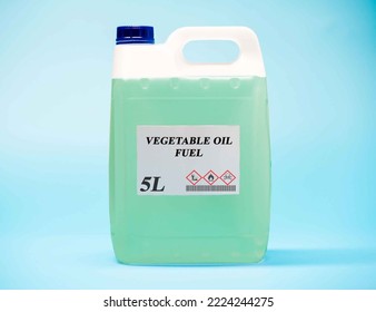 Biofuel In Chemical Lab In Plastic Canister Vegetable Oil Fuel