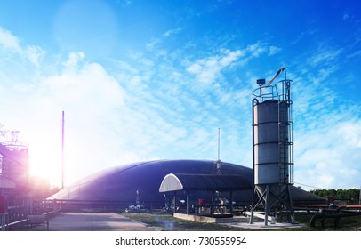 Biogas plant technology at sky which is the renewable energy technology