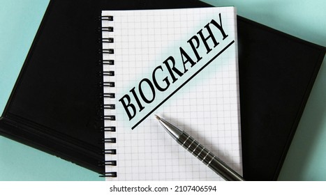 Biography Word White Notebook Against Background Stock Photo 2107406594 ...