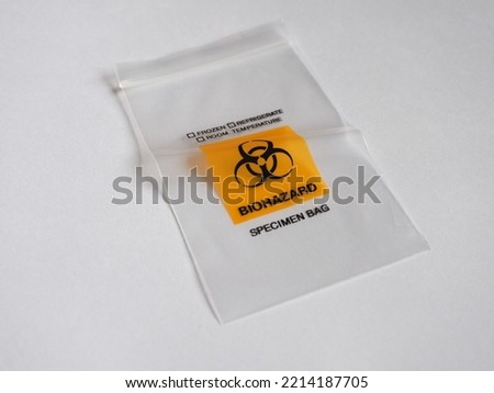 Biohazard specimen bag for disposal of covid test kit