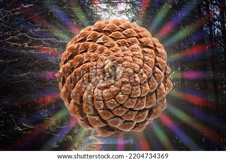 biological example of fibonacci spirals observed at a pine cone 