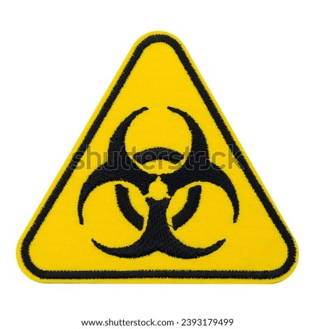 Biological hazard embroidered patch. Caution, Alert, Warning. Punk Rock, Heavy Metal, Death. Accessory for rockers, metalheads, punks, goths.