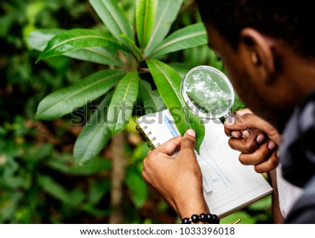 Biologist in a forest