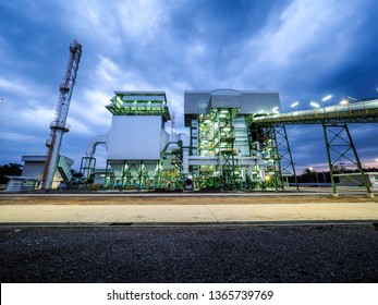 Biomass Power Plant With Industrial Energy Concept.