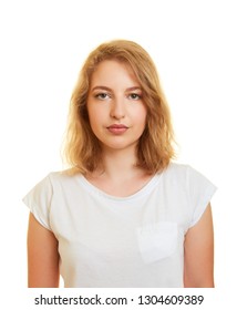 Biometric Passport Photo Young Blond Woman Stock Photo Edit Now 1304609389