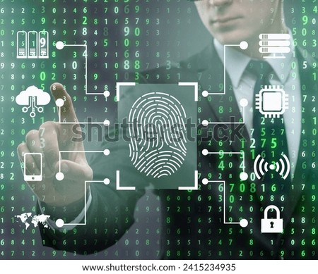 Biometrics security access concept with fingerprint