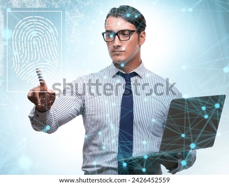Biometrics security access concept with fingerprint