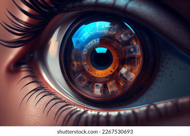 Bionic digital brown eyes conception