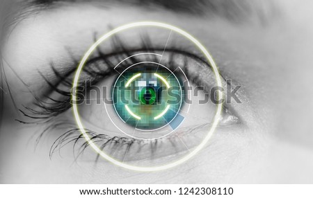 bionic eye or security scan Black white