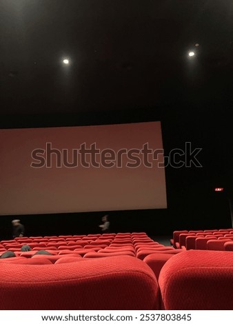 In bioskop theather - West Java 29th October 2024. Red chair in bioskop with blank screen