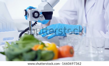 Biotechnology concept. Food tech. Nutritional science.