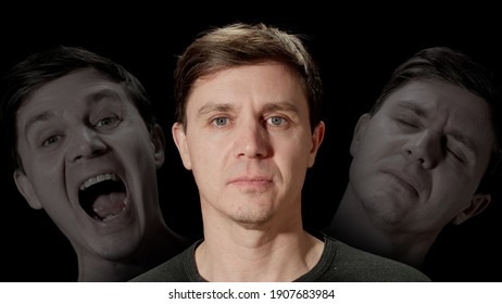 Bipolar Personality Disorder - Face Of Young Adult Man