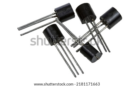 Bipolar transistors batch isolated over white background