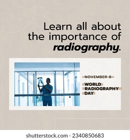 Biracial doctor checking x-ray and learn all about the importance of radiography, november 9 text. Composite, text, world radiography day, hospital, x-radiation, discovery, healthcare and awareness. - Powered by Shutterstock