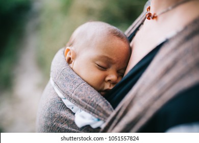 bi-racial family consisting of caucasian mother and black newborn son - Powered by Shutterstock