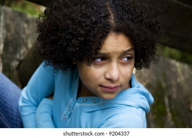 biracial girl who looks neglected or abused