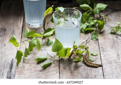 Birch Juice In Glasses