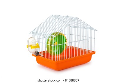 Bird Cage Isolated On The White Background