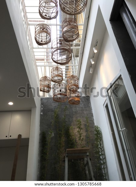 Bird Cages Ceiling Design House Vintage Interiors Stock Image
