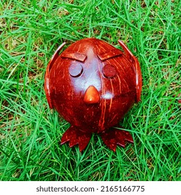 Bird Decoration From Coconut Shell Made With Diligence.