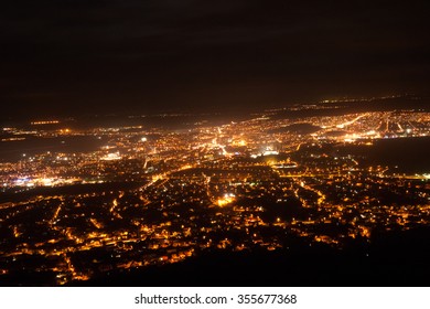 Bird Eye View Above Nitra City At Night