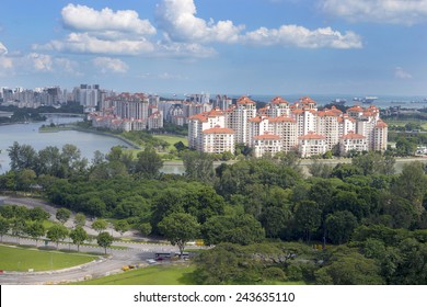 Bird Eye View Of Residential Neighborhood On East Coast, Singapore 