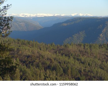 Bird eye view of the Sierras  around Lake Tahoe from the valley in Auburn, California, USA