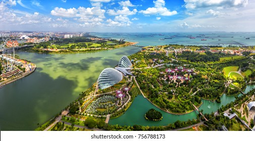 Bird eyes view of Singapore City skyline in Singapore.  - Shutterstock ID 756788173